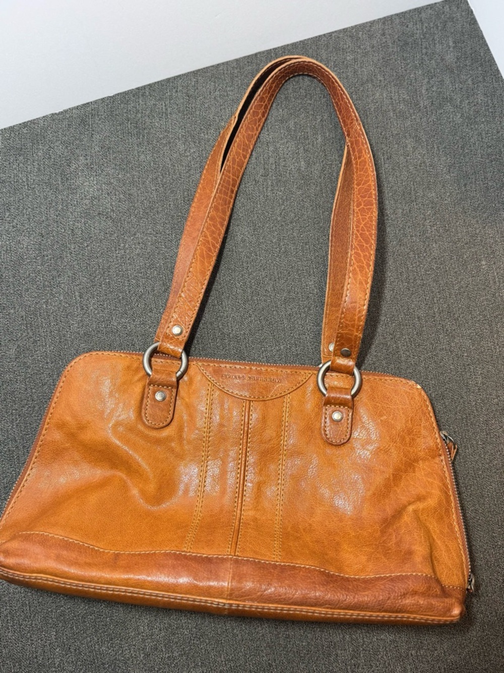 Spikes & Sparrow Brown Shoulder Bag for Women with Zip Closure, Inner Pockets